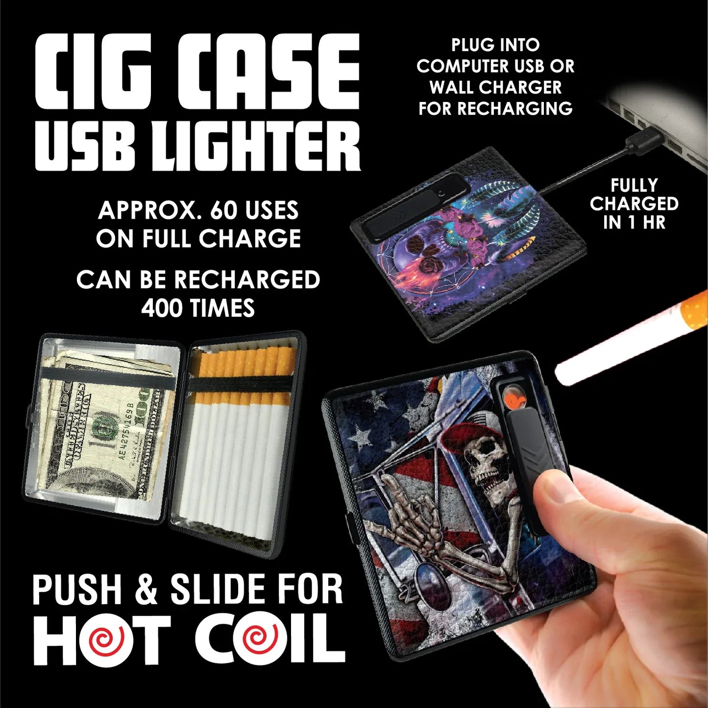 CIG CASE USB LIGHTER 23521